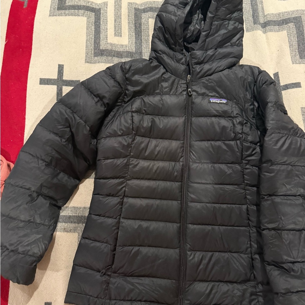 Patagonia Quilted Black Hooded Jacket